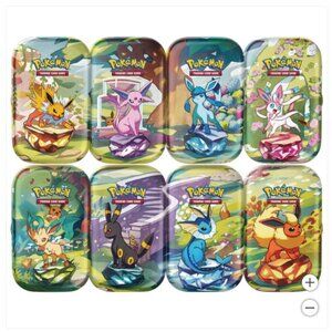 NEW 8x Prismatic Evolutions Mini Tins - pokemon cards Brand New Factory Sealed!